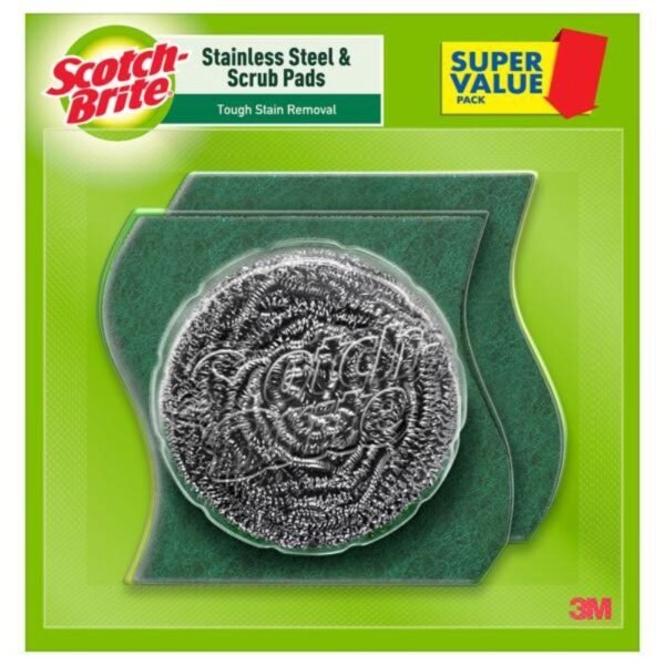 Scotch Brite Stainless Steel Scrubber With 1 Scrub Pad