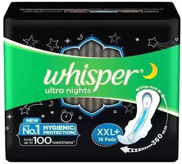Whisper Ultra Nights Sanitary Pads - 16 Pieces
